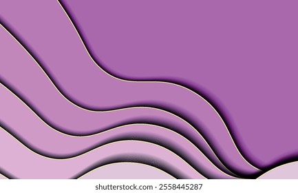 Paper cut topography 3d background. purple background. Multi layers origami relief map. vlue sea water, papercut web banner, smooth topo lines. Banner trendy design. Vector illustration