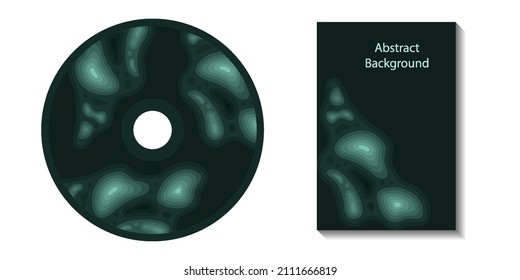 Fondo de topografía de corte de papel, agua oceánica, mapa de relieve marino, diseño de teal oscuro para la cubierta de dvd, folleto, pancarta o volante. Resumen de fondo de moda, ilustración vectorial