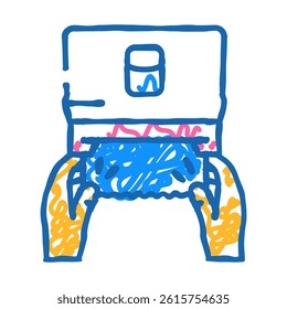 paper cut towel hand doodle icon sketch vector. paper cut towel hand sign. isolated symbol illustration