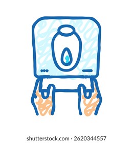 paper cut towel hand doodle icon sketch vector. paper cut towel hand sign. isolated symbol illustration