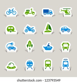 Paper Cut - Transportation icons