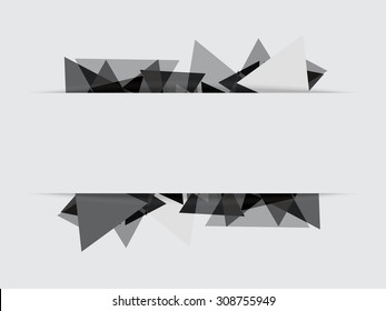 Paper cut triangles abstract background