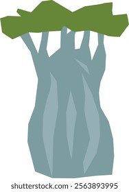 Paper Cut Tropical Tree Vector Illustration