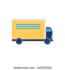 paper cut truck vector illustration