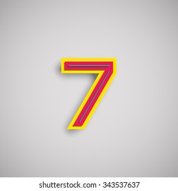Paper cut typography, vector