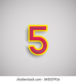 Paper cut typography, vector