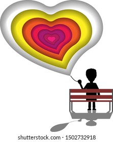 paper cut vector design child hopes for love