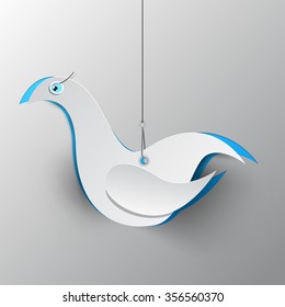 Paper Cut Vector Dove Bird