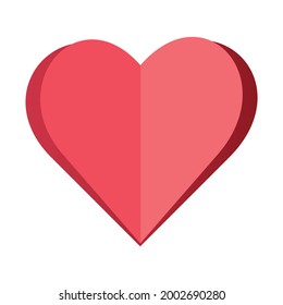 Paper cut vector. Heart, love, like, romance, marriage symbol. Valentine's day red vector icon. Used for apps and websites.