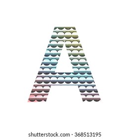 Paper cut vector letters A and bright retro color Vector Illustration EPS10 with clipping mask
