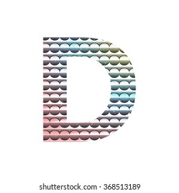 Paper cut vector letters D and bright retro color Vector Illustration EPS10 with clipping mask