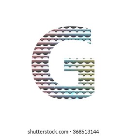 Paper cut vector letters G and bright retro color Vector Illustration EPS10 with clipping mask