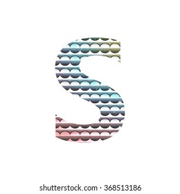 Paper cut vector letters S and bright retro color Vector Illustration EPS10 with clipping mask