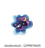 Paper cut vector "Night sky"