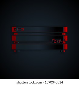 Paper cut Video game console icon isolated on black background. Paper art style. Vector Illustration