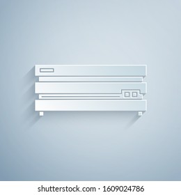Paper cut Video game console icon isolated on grey background. Paper art style. Vector Illustration