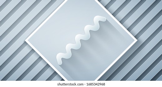 Paper cut Virus icon isolated on grey background. Corona virus 2019-nCoV. Bacteria and germs, cell cancer, microbe, fungi. Paper art style. Vector Illustration