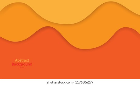 Paper Cut Warm tone and Orange color background abstract art vector