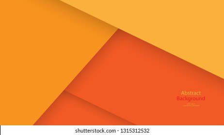 Paper Cut Warm tone and Orange color background abstract art vector