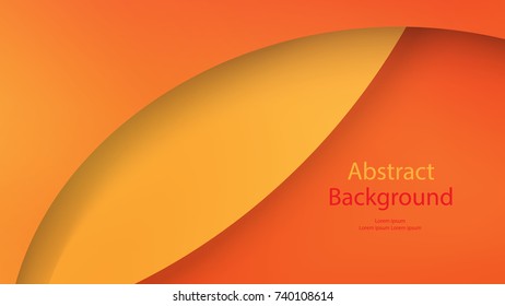 Paper cut Warm tone and Orange color background abstract art vector 