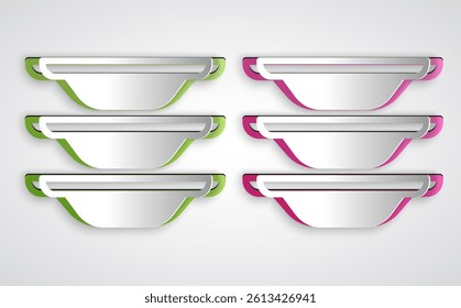 Paper cut Washing dishes icon isolated on grey background. Cleaning dishes icon. Dishwasher sign. Clean tableware sign. Paper art style. Vector
