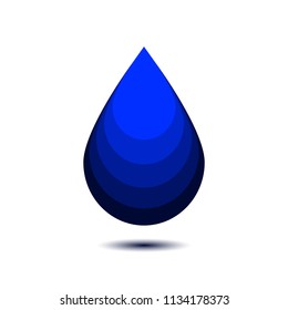 Paper cut water drop vector illustration. Isolated on white.