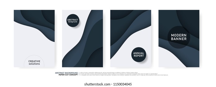 Paper Cut Wave Shapes Curve. Modern Origami Design for Business Presentations, flyers, posters, banner, brochure. vector illustrator