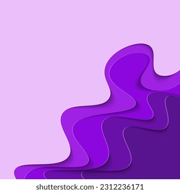 Paper cut waves abstract background. Paper art vector design layout for Cover book, flyers, posters, presentations and invitations. Contrast colors.