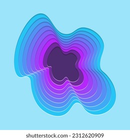 Paper cut waves abstract background. Paper art vector design layout for Cover book, flyers, posters, presentations and invitations. Contrast colors.