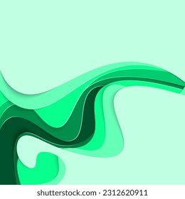 Paper cut waves abstract background. Paper art vector design layout for Cover book, flyers, posters, presentations and invitations. Contrast colors.