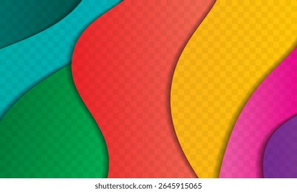 corte de papel ondulado fundo colorido com vetor de textura transparente ideal para fundos do site, cartazes, panfletos e projetos criativos