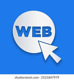 Paper cut Web and graphic design icon isolated on blue background. Creative and development. Paper art style. Vector