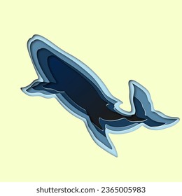 Paper Cut Whale - Whale and Oceans Day Art