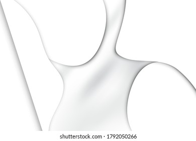 paper cut white overlap layer on crumpled fabric background. illustration vector