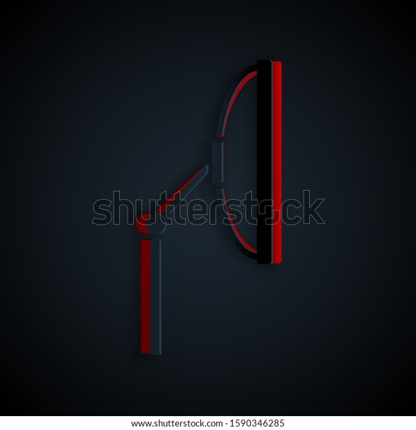 Paper cut Windscreen wiper\
icon isolated on black background. Paper art style. Vector\
Illustration