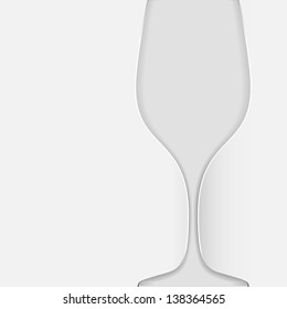 Paper cut wine glass. Vector illustration