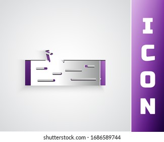 Paper cut Wooden log icon isolated on grey background. Paper art style. Vector Illustration