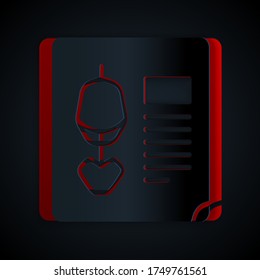 Paper cut X-ray shots icon isolated on black background. Paper art style. Vector Illustration