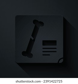 Paper cut X-ray shots icon isolated on black background. Paper art style. Vector Illustration