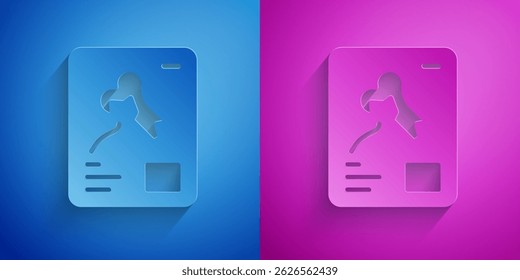 Paper cut X-ray shots icon isolated on blue and purple background. Paper art style. Vector