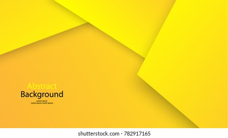 Paper cut Yellow color background abstract art vector

