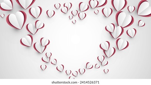 Paper cute hearts background. Hearts background