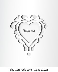 Paper cutout card with heart and space for your text