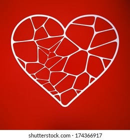 Paper cutout card with heart and space for your text. And also includes EPS 10 vector