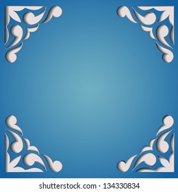 Paper cutout card with space for your text. Template frame design.
