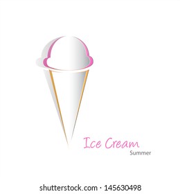 Paper cutout of an ice cream cone. EPS10 vector format with simple gradients and transparencies