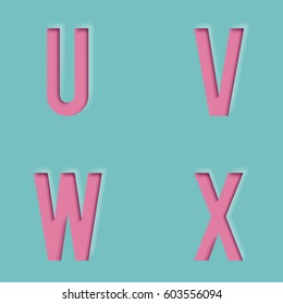 Paper Cutout Letters Realistic Template Design Mock Up Vector Illustration