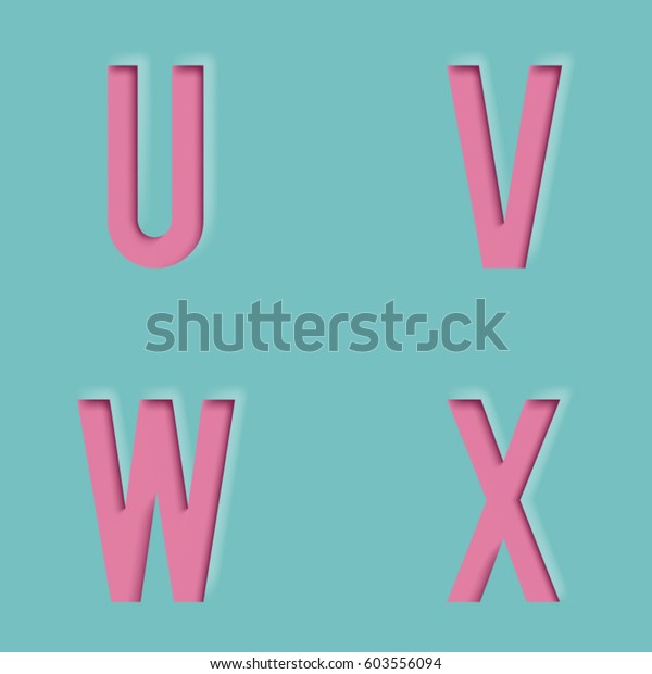 Paper Cutout Letters Realistic Template Design Stock Vector (Royalty