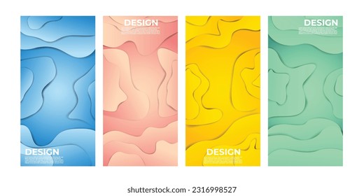 Paper Cutout or Papercut Background Design with four colour 
