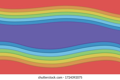 Paper cutout style 2D vector illustration with rainbows. This can be used for social media, a child's birthday party or for your website.